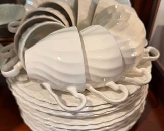 Service for 12 Johnson Bros. "Regency" ironstone china.
