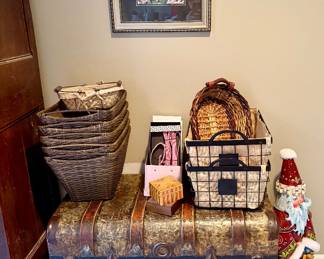 Atnique chest & baskets.