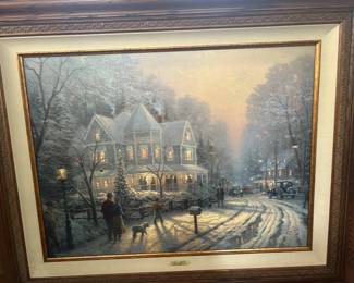 Thomas Kincade Largest Signed and Numbered -"Holiday Gathering"