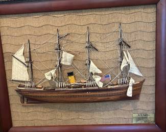 3D Sailing Ship with cloth sails and wood hull