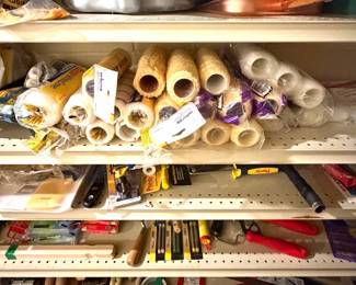 Paint rollers, brushes and sleeves 