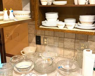 Set of vintage Corelle Butterfly Gold dishes 