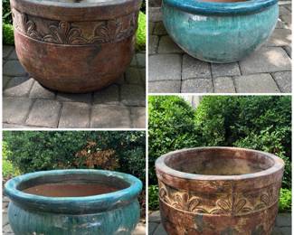 Collection of outdoor garden planters 