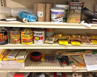 Paint brushes, and wood stain. 