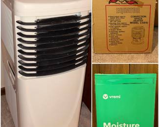 Portable AC unit, brand new Aladdin kerosene heater, brand new vermi dehumidifier