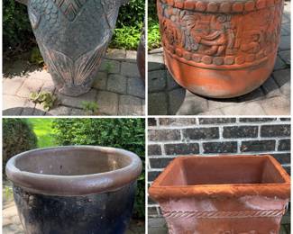Collection of outdoor garden planters 