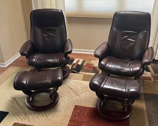 Stressless chairs and ottomans