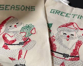 Vintage Santa hand towels