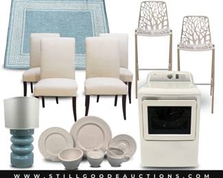 Coins, vintage jewelry, sterling silver, milk glass, tapestries, lamps, patio accessories, designer handbags, rugs and much more!