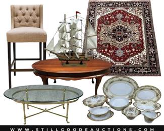 Ryobi power tools, adjustable bed, photo booth, Delft houses, Coach, Ralph Lauren, Nikko Christmas china, taxidermy, candles, sewing machine, ladies hats, closet organization system, Brighton, and much more!