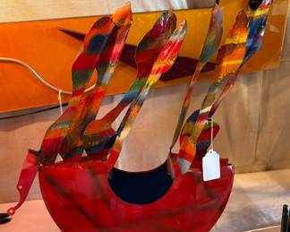 Metal Boat Sculpture