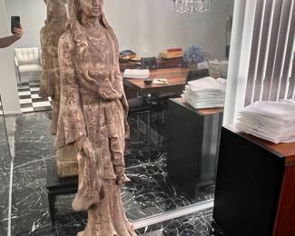 Quan Yin statue 65” tall with wooden base