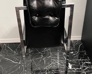 8 Black “kitchen/dining” chairs. leatherette 