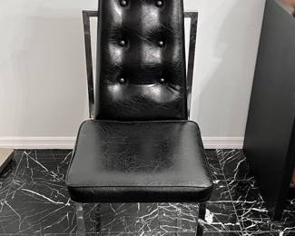 Black dining chair with Chrome Frame