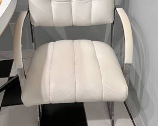 White chair with Chrome frame - quantity of 3, 23” x 26”