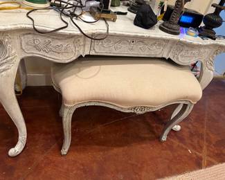 Desk and footstool