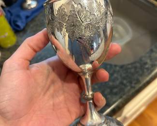 Victorian silver plate goblet