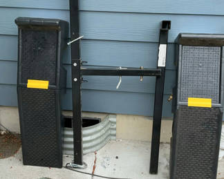 Lot 9: Black Metal Truck Extender, Drive Ramps