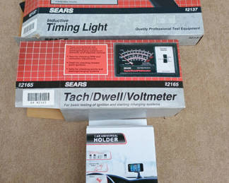 Lot 36: Sears Tach/Dwell/Voltmeter and Inductive Timing Light with Car Universal Holder