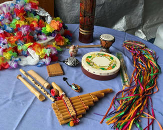 Lot 69: Assorted musical instruments and decorative crafts