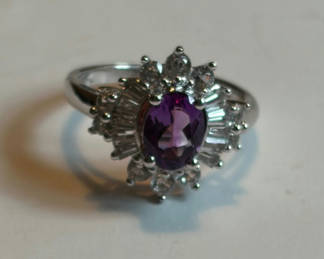 Lot 1: Genuine Amethyst Sterling Silver Ring (1)