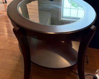Lot 12: Oval Glass Top End / Accent Table