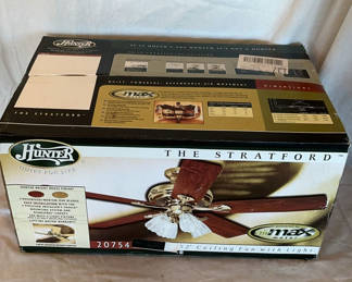 Lot 101: New In Box Hunter Ceiling Fan With Lights