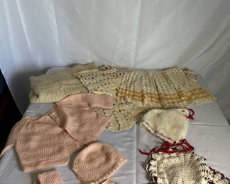 Lot 94: Vintage Crocheted and Knitted Baby Garments and Accessories