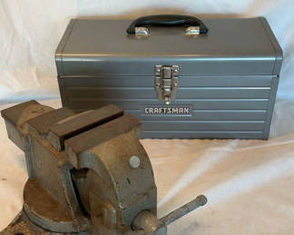 Lot 116: Craftsman Toolbox And Bench Vice