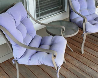 Lot 138: Small Metal Patio Table And Chairs