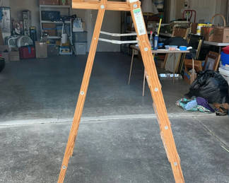 Lot 135: 6 Foot Wood Ladder