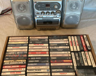Lot 88: Boombox And Cassette Tapes