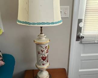 Vintage lamp, hand painted