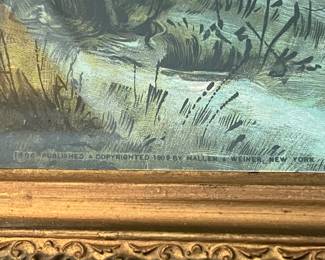 L47 - $25. Vintage Framed Print. Hallen & Weiner New York. Measures 22" x 18".