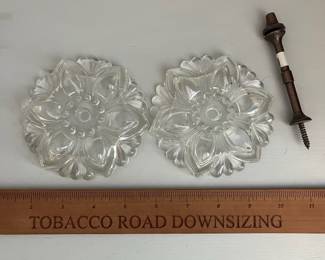 L53- $20 PAIR of Pressed Glass Drapery Tie Backs.