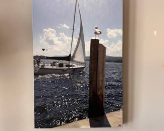 L25 - $10. Boat Photo printed on canvas. Measures 16" x 24".