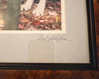 L78 - $15. Ted Schiffman Wolf Watch signed Print. Measures 13" x 16" framed.