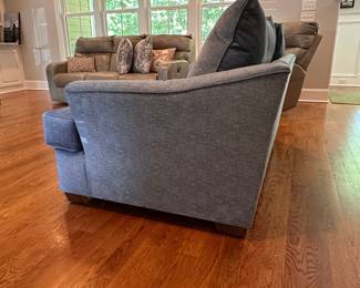 L1 - $300. Klaussner Furniture Loveseat. Asheboro, NC. Excellent condition - very clean. Measures 73" long x 45" deep x 30" tall to the back of the couch - cushions stick up another couple inches.