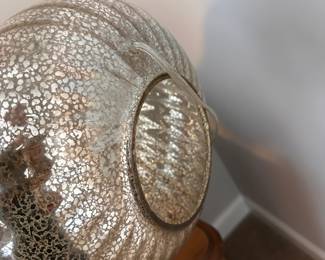 L17 - $25. Table Lamp. Measures 22.5" tall. Base is glass and shade is in great condition.