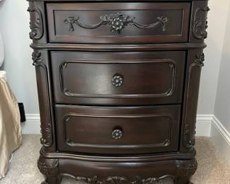 L46 - $100. PAIR of nightstands. Measures 24" x 17" x 28.5" tall. 2013 Manufacture Date. Very good condition. All drawers work as they should.