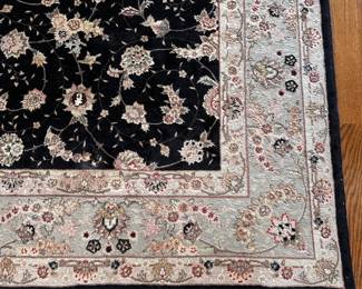 L20 - $250. ABC Carpet & Home Dining Room Rug. 8' x 10' size (actually 97" x 10'). Has some sun fading on one side - priced as is for that reason. No other stains noted. My guess is that it is wool or a wool/silk blend based on the brand.
