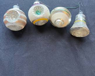 L62 - $35. Vintage Mercury Glass Ornaments. 8 Pieces.
