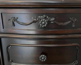 L46 - $100. PAIR of nightstands. Measures 24" x 17" x 28.5" tall. 2013 Manufacture Date. Very good condition. All drawers work as they should.