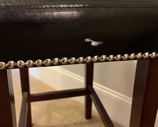 L65 - $40. PAIR of counter height bar stools. Measures 19" x 13" x 25" tall.