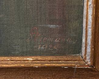 L77 - $250. 1925 Original Painting on Canvas. (Believed to be German) Framed it measures 44.5" x 35".