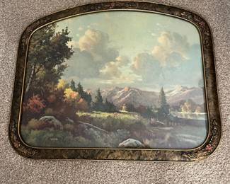 L44 - $40. Vintage / Antique Robert Wood Print. Measures 22" x 18" tall.