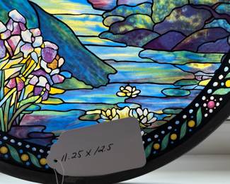 L7 - $50. Vintage Glassmasters Stained Glass Window Hanging. Measures 11.25" x 12.5" tall.