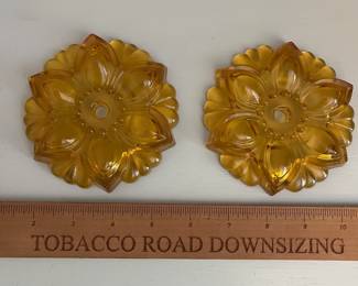 L52 - $80. Set of 5 Pressed Glass Drapery Tie Backs.