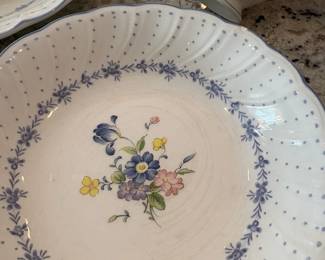 L32 - $75. Nikko Tableware China "Blue Peony". Most pieces are crazed - priced as is.