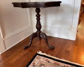 L21 - $60. Butler Furniture Company Accent Table. Measures 26" across x 27" tall. Sturdy, has a few minor surface marks on the top.